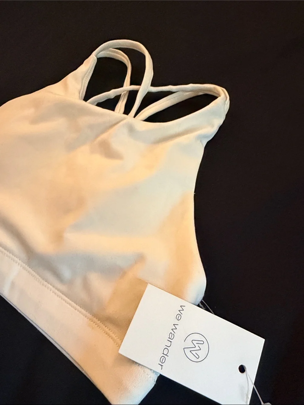 We Wander Kids Cream Strappy Sports Bralette with Removable Padding